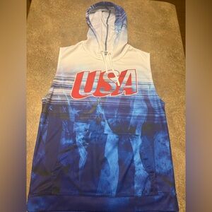 Boombah Sleeveless Hoodie - medium - Red, white and blue